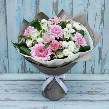 Букет цветов из:  Герберы, Альстромерии и Хризантемы в Варениковской