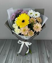 Букет цветов из:  Розы, Герберы и Хризантемы в Варениковской