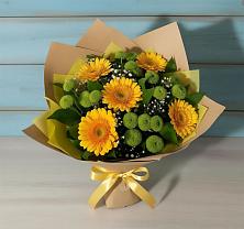 Букет цветов из:  Герберы и Хризантемы в Варениковской